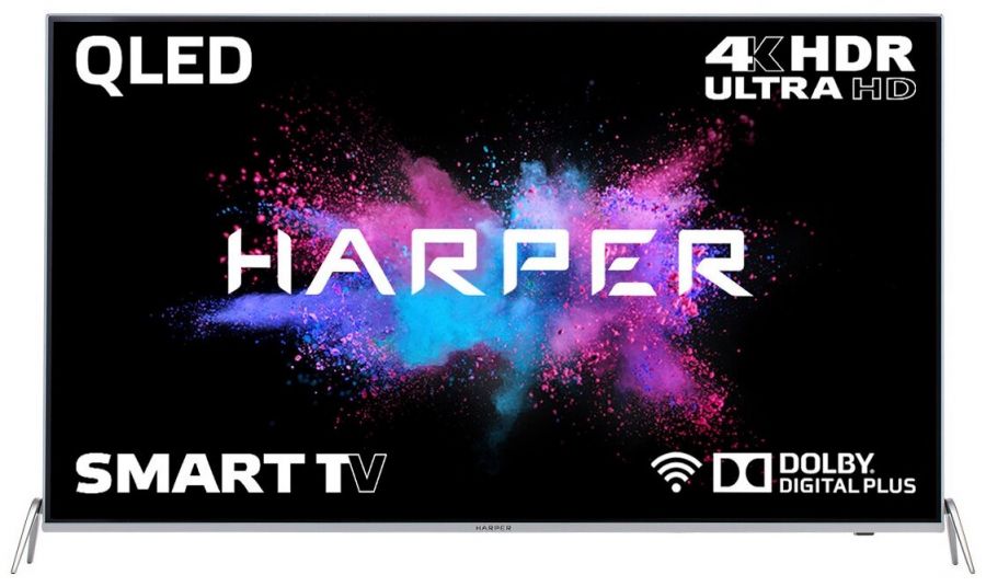 Телевизор HARPER 55Q850TS 2021 QLED, HDR, серебристый