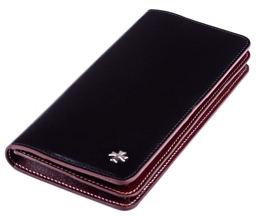 Кожаный мужской бумажник с вкладышем Narvin 9689-N.Vegetta Black