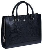 Кожаная деловая женская сумка Narvin 9804-N.Bambino Black