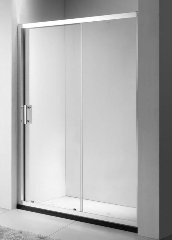 Душевая дверь Oporto Shower 8007-1CH 170x190 см раздвижная, стекло прозрачное 6 мм
