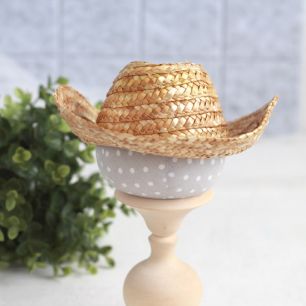 Кукольный аксессуар - Соломенная шляпа с полями 20 см.