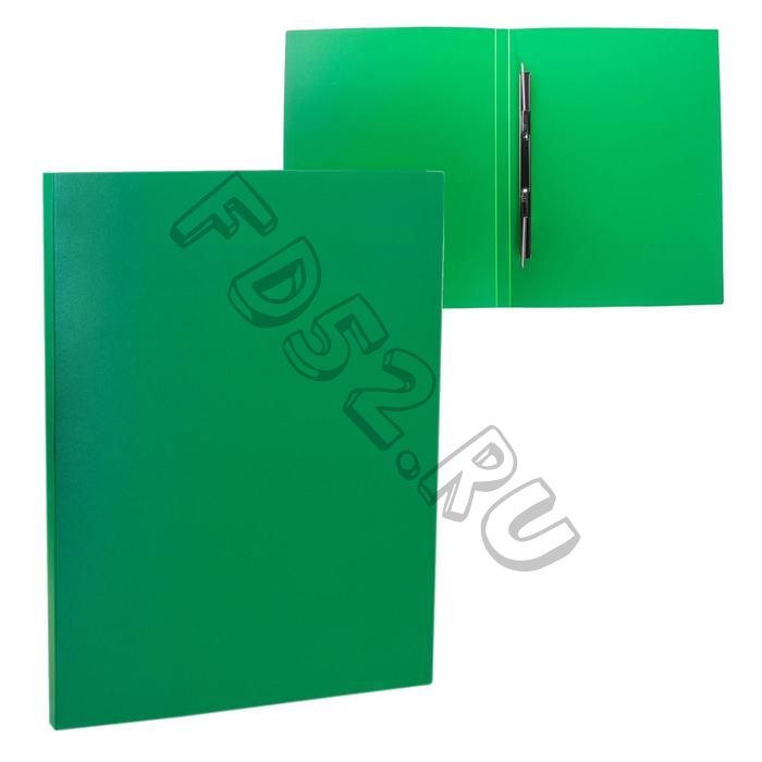 Папка с пластиковым скоросшивателем А4, 500 мкм, корешок 14 мм, Calligrata, до 100 листов, зелёная