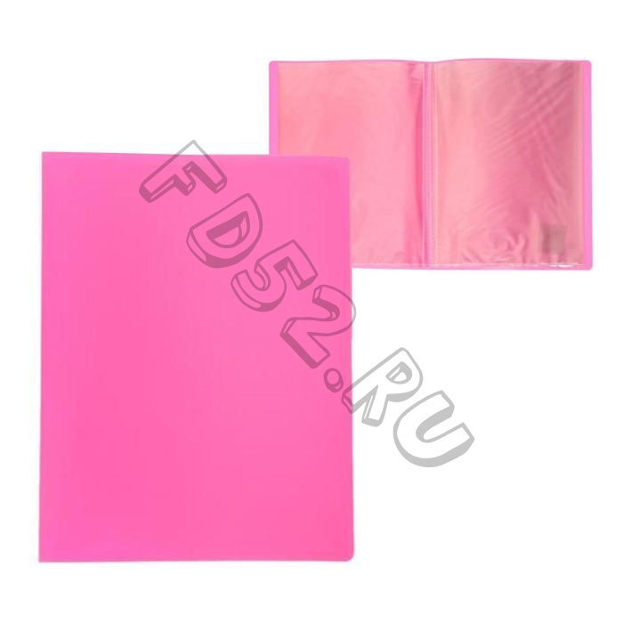 Папка с 20 вкладышами А4, 500 мкм, Calligrata, розовый лимонад