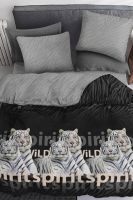 Поплин 2-х спальный [черно-белый] Павлайн Sweet Sleep Тигр постельное белье