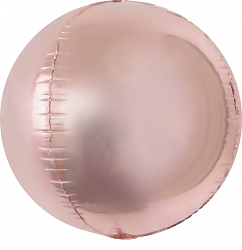 Сфера розовое золото Баблс фольгированный шар с гелием