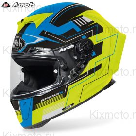 Шлем Airoh GP 550 S Challenge, Чёрный матовый голубо-жёлтый