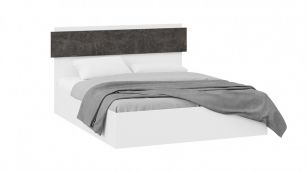 Кровать без ПМ «Нео» Тип 1 (без подъемного механизма) (Белый/Ателье темный)