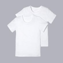 Белая однотонная футболка для мальчиков и девочек