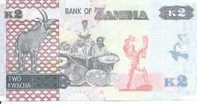 Банкнота 2 квача Замбия 2021   UNC