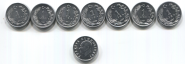 Турция Набор 7 монет 1 лира UNC