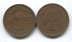 Австралия 1/2 пенни разные года Елизавета II