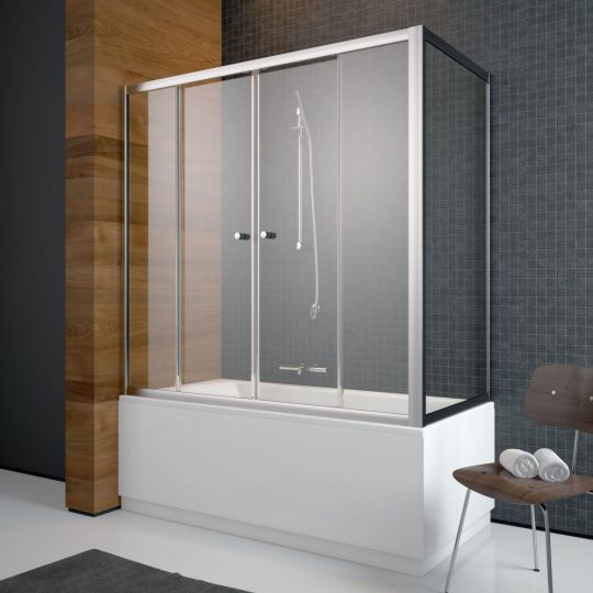 Изображение Сплошная раздвижная шторка на ванну Radaway Vesta DWD+S с двойной дверью