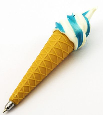 Ручка Мороженое бело-синее