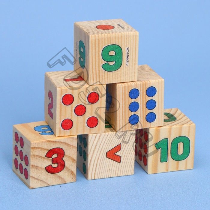 Кубики из натурального дерева «Учим цифры»