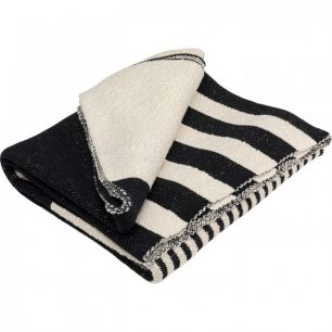 Плед Stripes, коллекция "Полосы" 150*1*200, Хлопок, Черный, Белый
