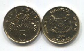 Сингапур 5 центов 1992-2012 UNC