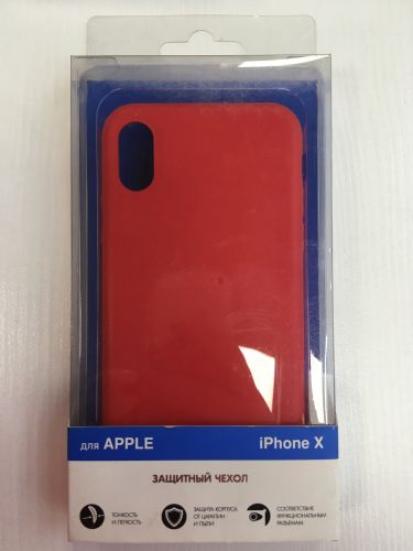 Чехол IPhone X, силикон, красный