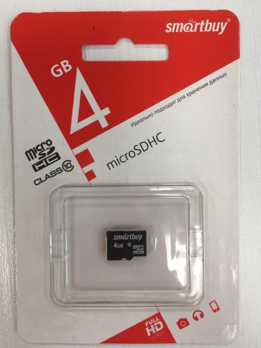 Карта памяти Smartbuy microSDHC 4 GB