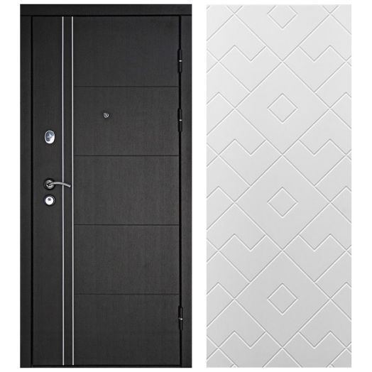 Металлическая Входная Дверь Дверной континент Теплолюкс-дизайн Тиффани софт белый