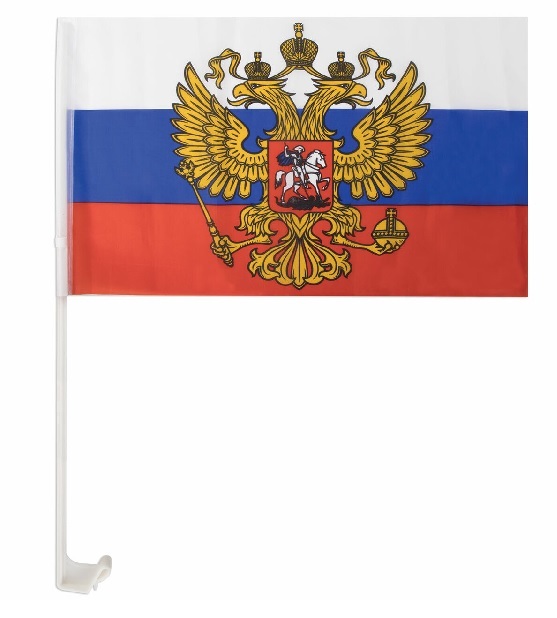 Флаг на машину Россия 29х20см