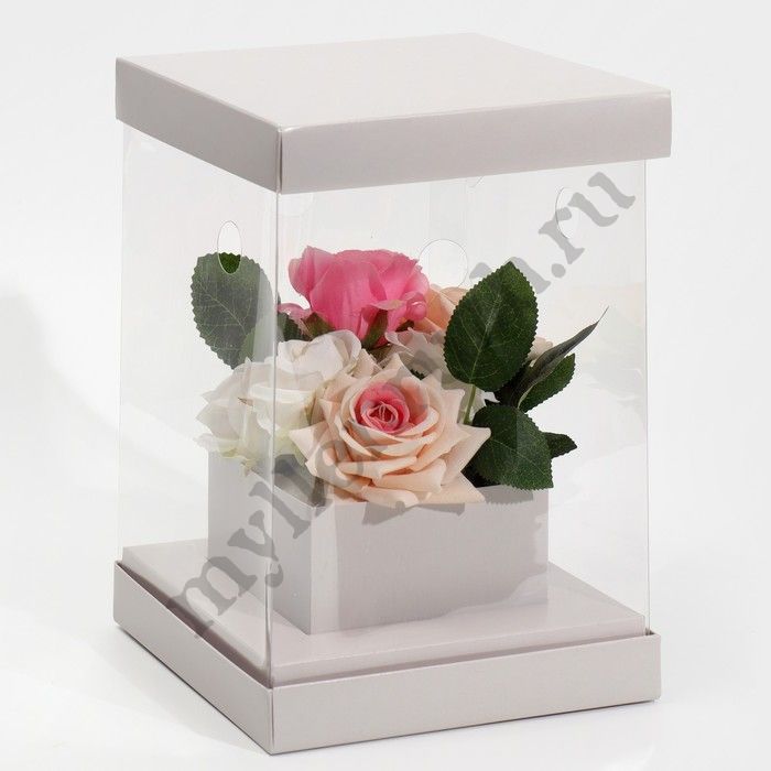 Коробка для цветов "Серая"