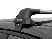 Багажник на крышу Hyundai Solaris (2011-2017, sedan), Lux City (без выступов), с замком, серебристые крыловидные дуги
