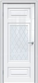 Межкомнатная Дверь Triadoors Царговая Gloss 623 ПО Белый Глянец со Стеклом Ромб / Триадорс