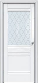 Межкомнатная Дверь Triadoors Царговая Gloss 593 ПО Белый Глянец со Стеклом Ромб / Триадорс