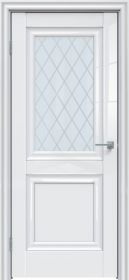 Межкомнатная Дверь Triadoors Царговая Gloss 587 ПО Белый Глянец со Стеклом Ромб / Триадорс