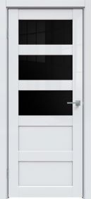 Межкомнатная Дверь Triadoors Царговая Gloss 542 ПО Белый Глянец со Стеклом Лакобель Черный / Триадорс