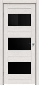 Межкомнатная Дверь Triadoors Царговая Luxury 570 ПО Лиственница Белая со Стеклом Лакобель Черный / Триадорс