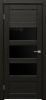 Межкомнатная Дверь Triadoors Царговая Luxury 549 ПО Тёмный Орех со Стеклом Лакобель Черный / Триадорс