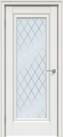 Межкомнатная Дверь Triadoors Царговая Concept 591 ПО Белоснежно Матовая со Стеклом Ромб / Триадорс