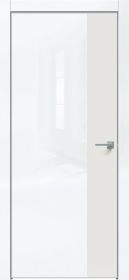 Дверь Каркасно-Щитовая Triadoors Gloss Белый Глянец 708 ПО Без Стекла с Декором Белоснежно-Матовый /Триадорс