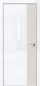 Дверь Каркасно-Щитовая Triadoors Gloss Белый Глянец 708 ПО Без Стекла с Декором Лайт Грей /Триадорс