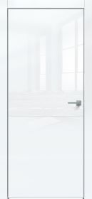 Дверь Каркасно-Щитовая Triadoors Gloss Белый Глянец 707 ПО Без Стекла с Декором Дуб Серена Белый Кристалл / Триадорс
