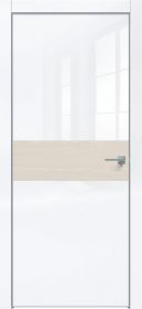 Дверь Каркасно-Щитовая Triadoors Gloss Белый Глянец 707 ПО Без Стекла с Декором Дуб Серена Керамика / Триадорс