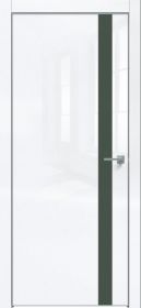 Дверь Каркасно-Щитовая Triadoors Gloss Белый Глянец 702 ПО Без Стекла с Декором Дарк Грин / Триадорс