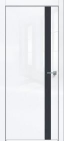 Дверь Каркасно-Щитовая Triadoors Gloss Белый Глянец 702 ПО Без Стекла с Декором Дарк Блю / Триадорс