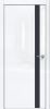 Дверь Каркасно-Щитовая Triadoors Gloss Белый Глянец 702 ПО Без Стекла с Декором Дарк Блю / Триадорс