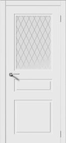 Межкомнатная Дверь Verda Трио-Н Белая со Стеклом Белое Матовое Кристалл / Верда