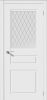 Межкомнатная Дверь Verda Трио-Н Белая со Стеклом Белое Матовое Кристалл / Верда