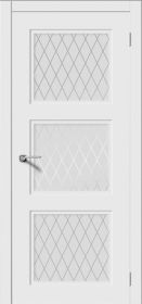 Межкомнатная Дверь Verda Сонато-Н Белая со Стеклом Белое Матовое Кристалл / Верда