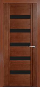 Межкомнатная Дверь Verda H-5 Дуб Палисандр со Стеклом Чёрное / Верда