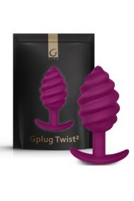 Анальная пробка для ношения Gvibe Gplug Twist 2 малиновая, 8,5*3,9 см