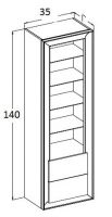 Шкаф-пенал подвесной Cezares с 1 дверцей и зеркалом схема 3