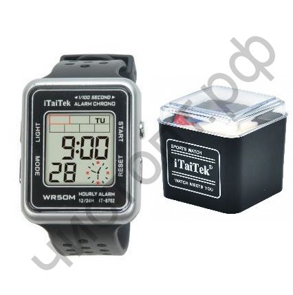 Часы наручные iTaiTek IT-8702 Серебро/Черный подсветка , будильник защита от дождя