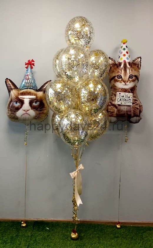 Сет воздушных шаров  "Два котика"