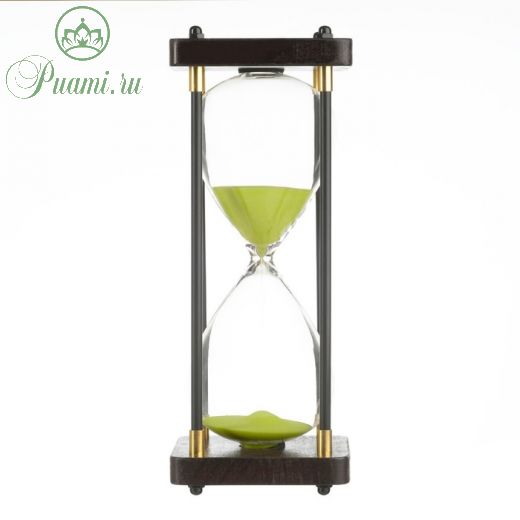 Песочные часы "Бесконечность", на 30 минут, 25 х 9.5 см, песок зеленый