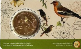 100 лет охране птиц в Бельгии  2,5 евро Бельгия  2022 блистер на заказ